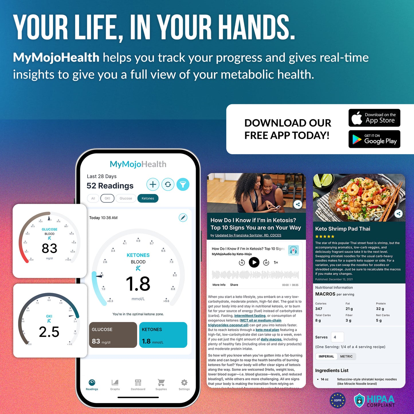 GK+ Blood Glucose & Ketone Meter - BASIC STARTER KIT
