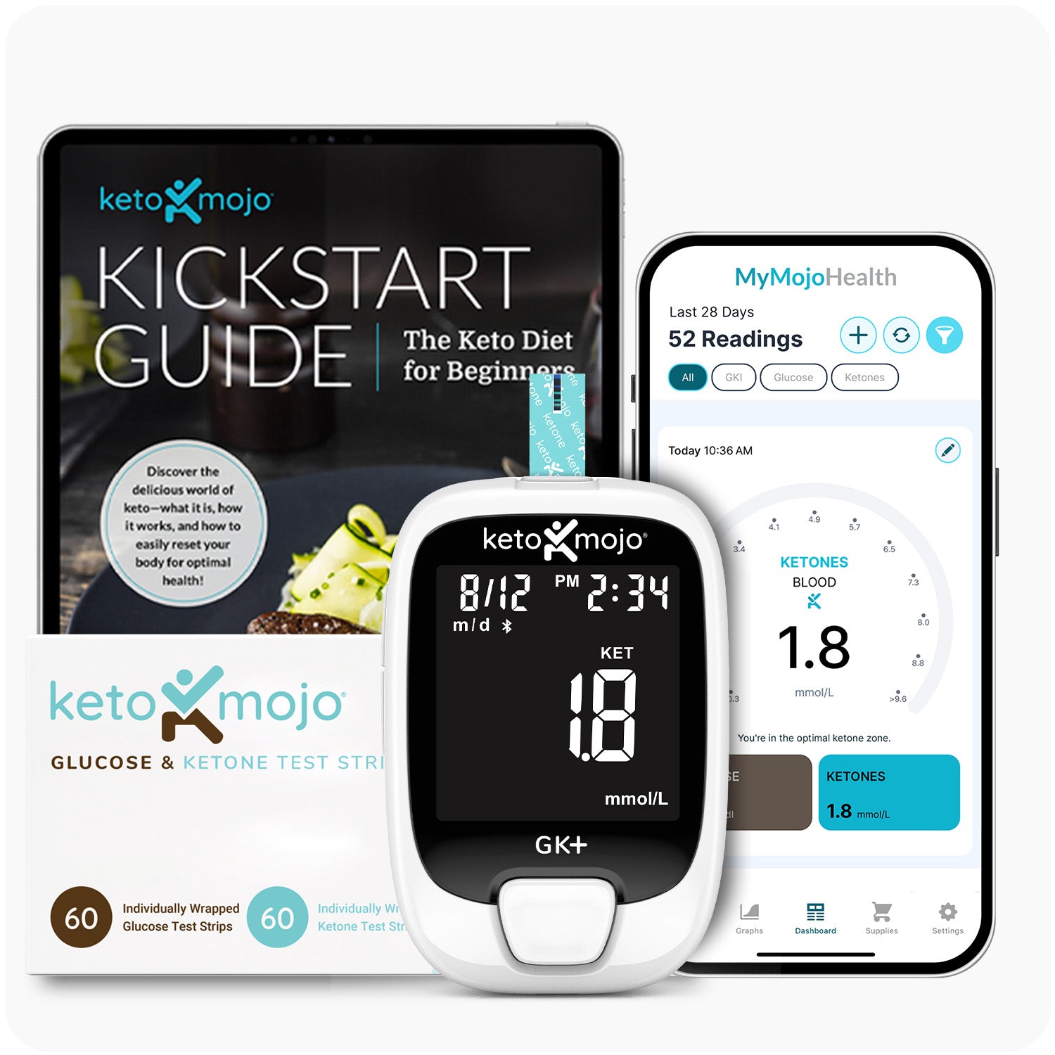 mmo.k★ PROMO BUNDLE - GK+ Blood Glucose & Ketone Meter Kit – Keto-Mojo USA