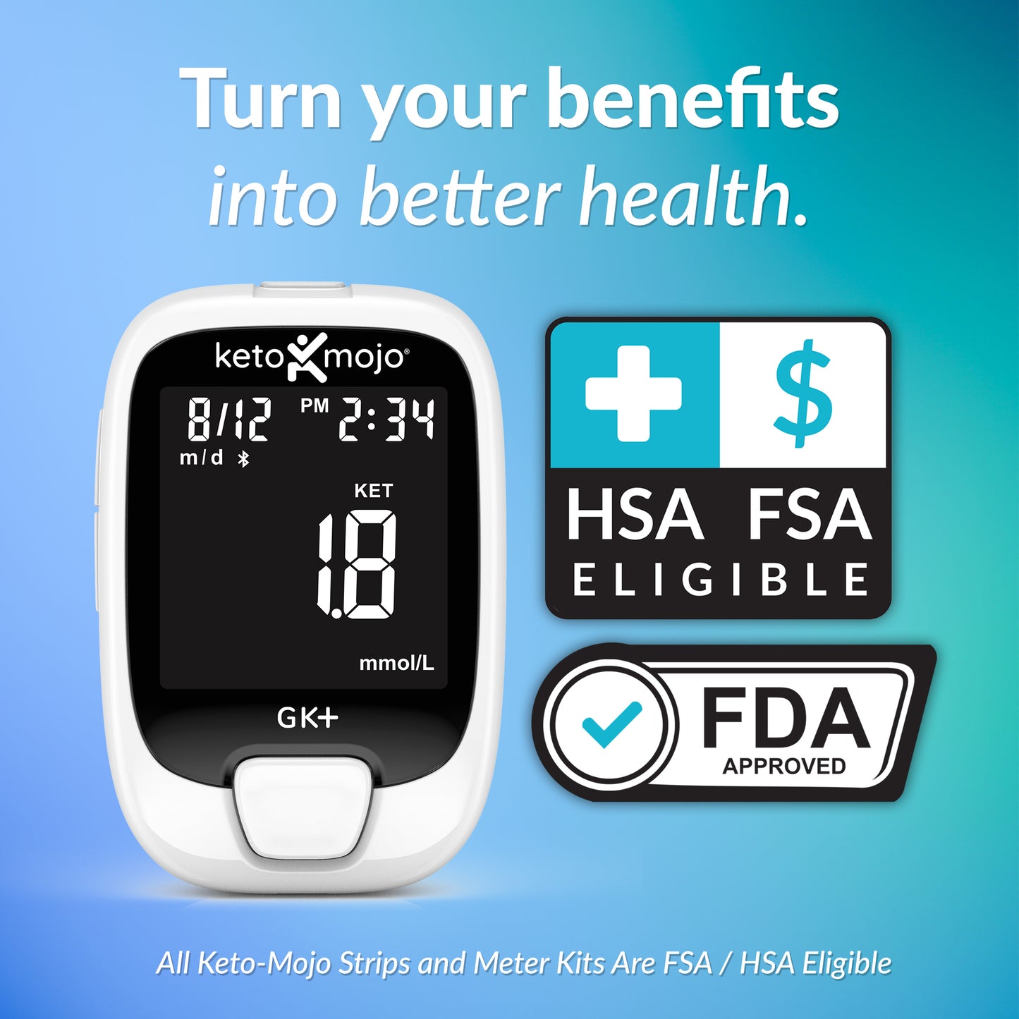 GK+ Blood Glucose & Ketone Meter - BASIC STARTER KIT
