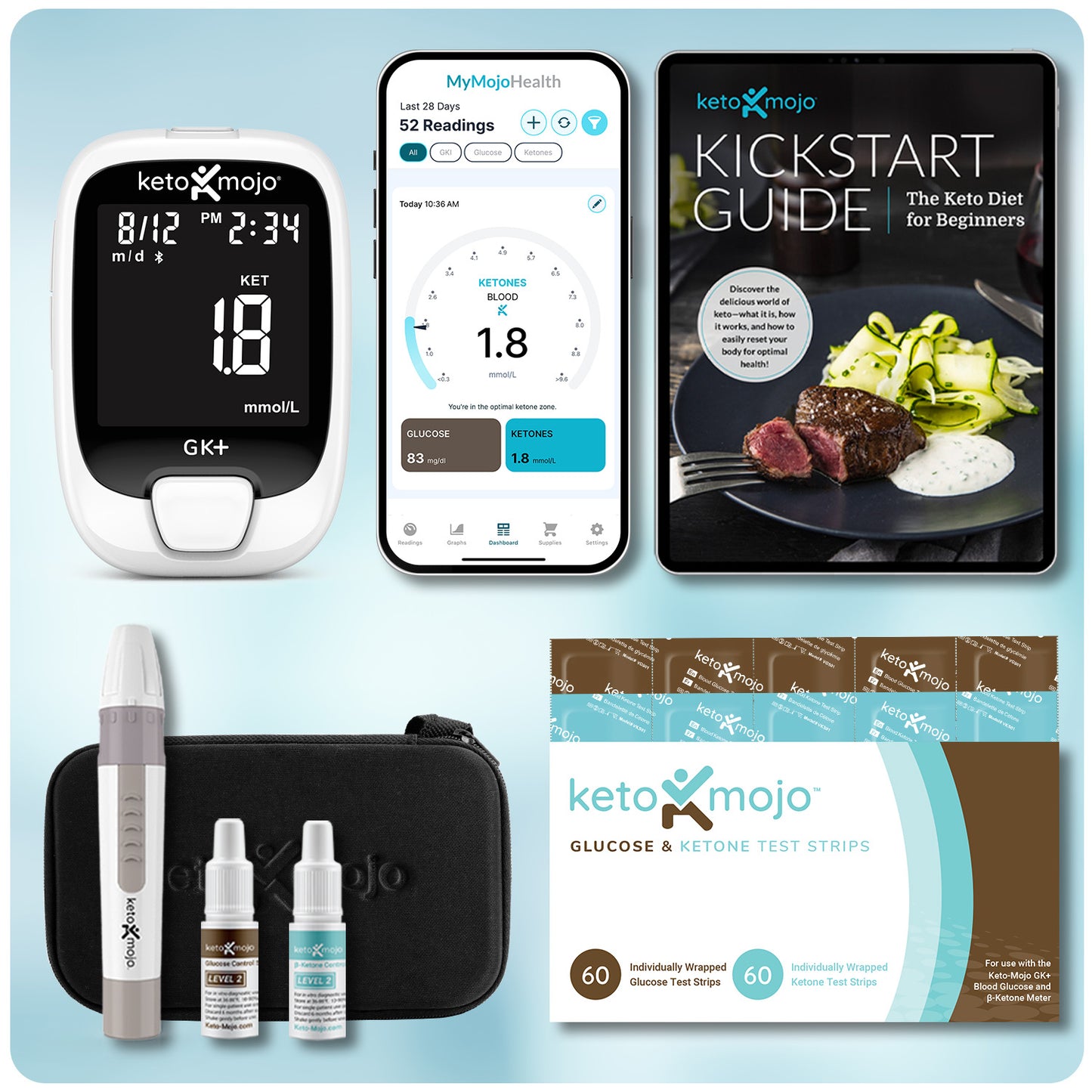 GK+ Blood Glucose & Ketone Meter Kit - PROMO BUNDLE