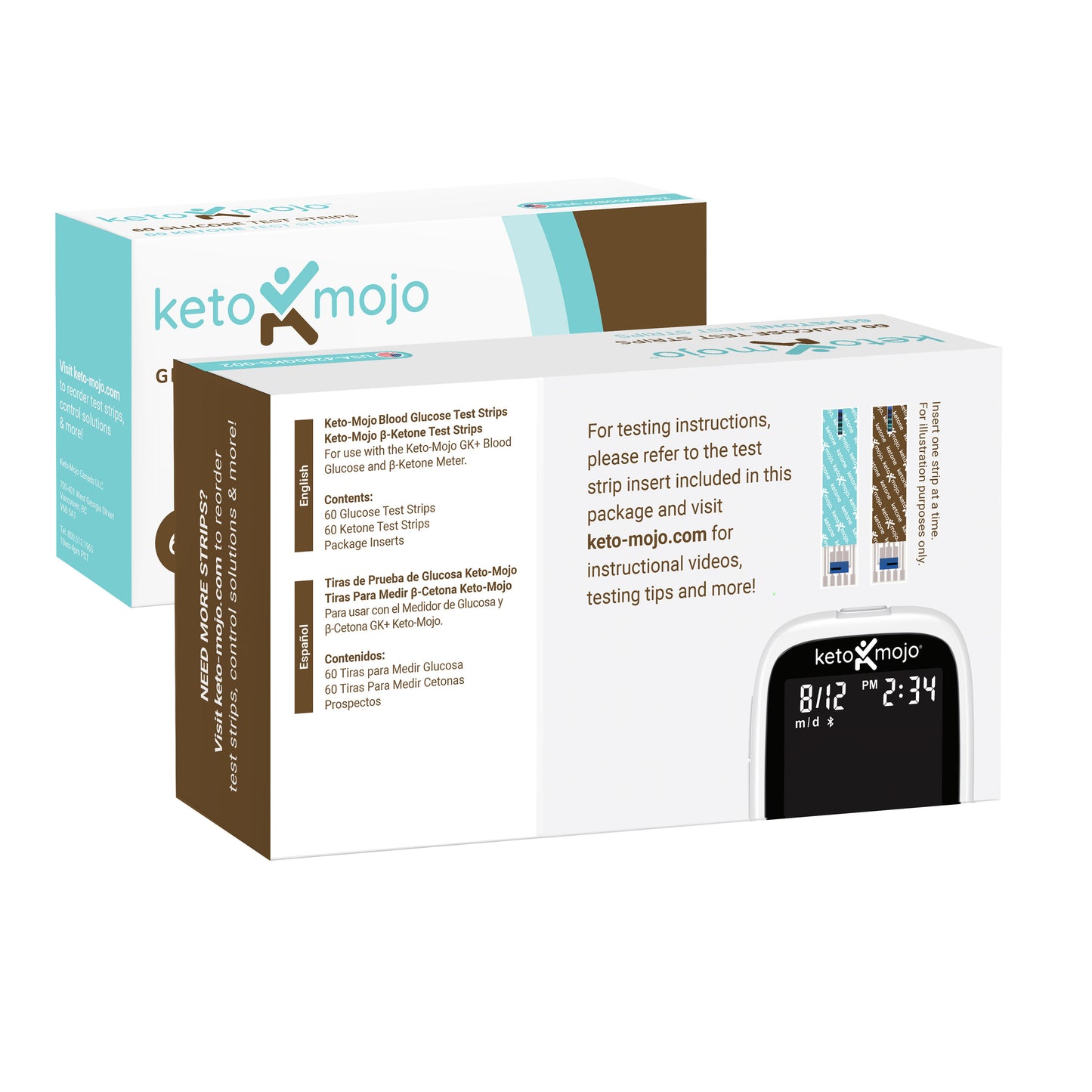 Tiras de prueba GK+ COMBO (60 de glucosa y 60 de cetona)