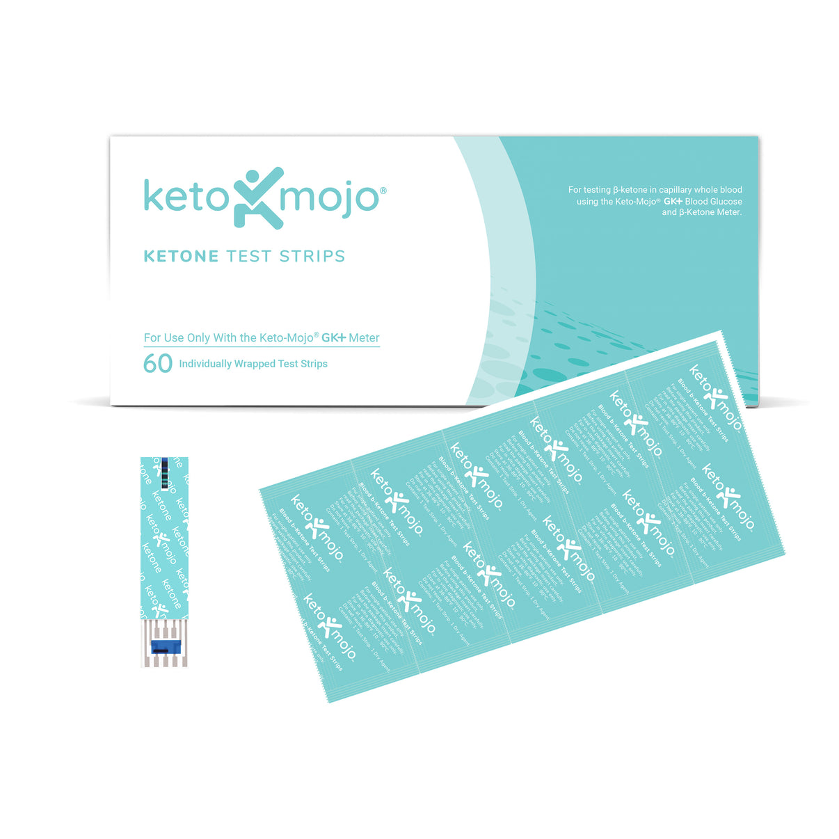 GK+ Ketone Test Strips (60 pack) KetoMojo USA