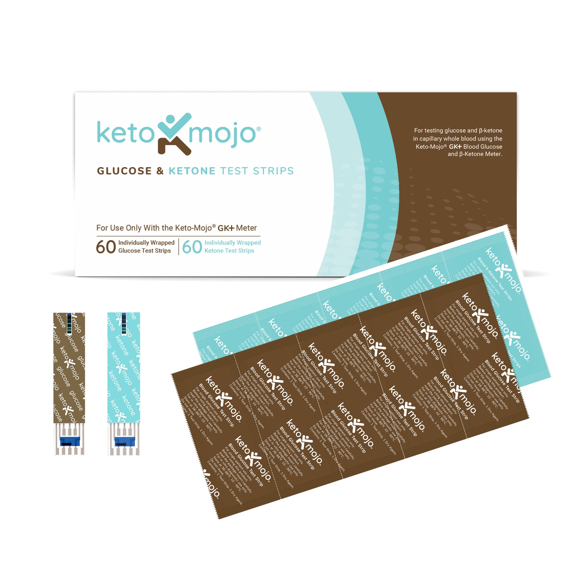 GK+ COMBO Test Strips (60 Glucose & 60 Ketone) – Keto-Mojo USA