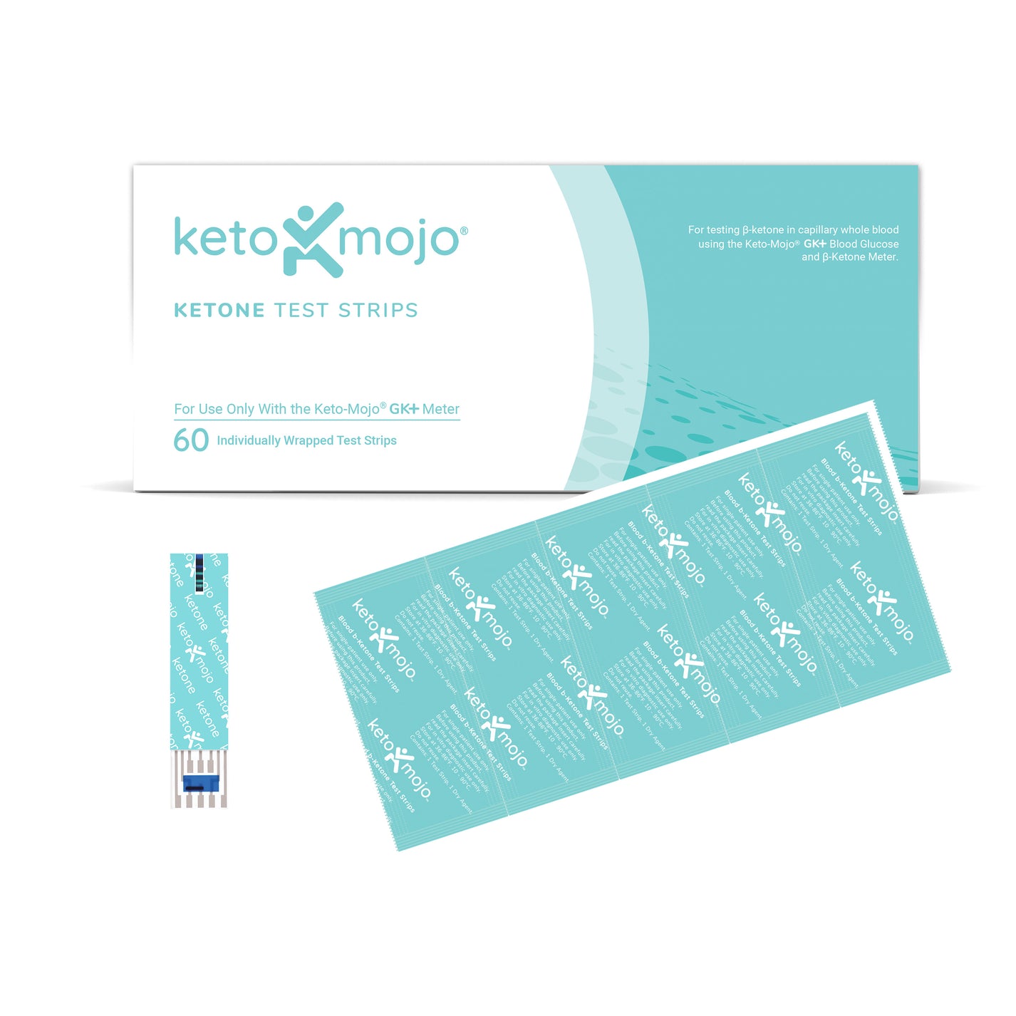 GK+ Ketone Test Strips (60 pack) KetoMojo USA